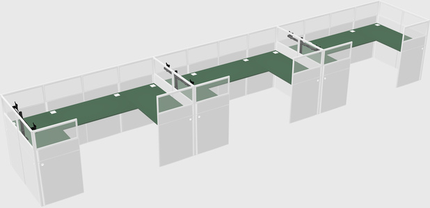 U-shaped cubicle