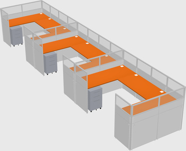 U-shaped cubicle
