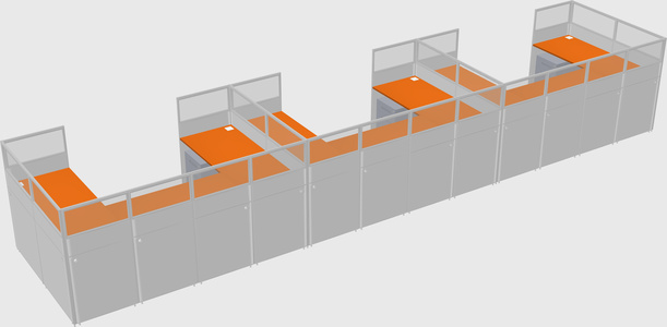 U-shaped cubicle