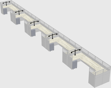 U-shaped cubicle