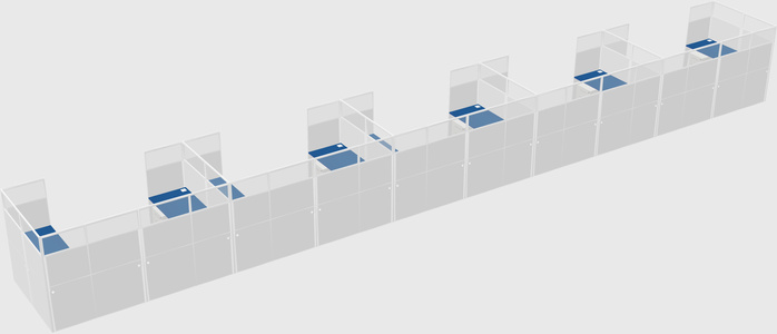 U-shaped cubicle