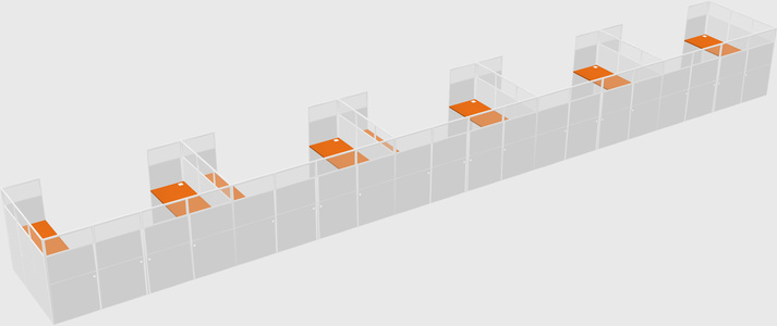 U-shaped cubicle
