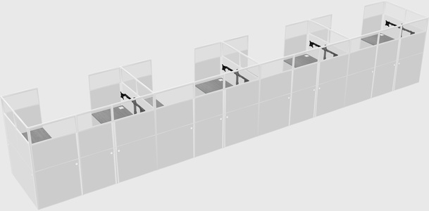 U-shaped cubicle