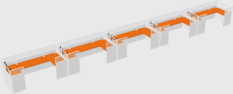 U-shaped cubicle
