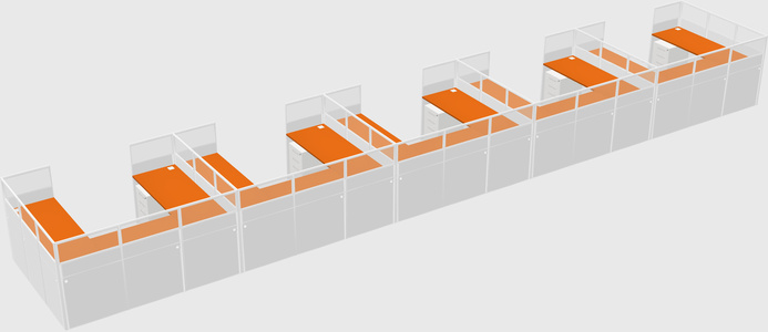 Cabine en u