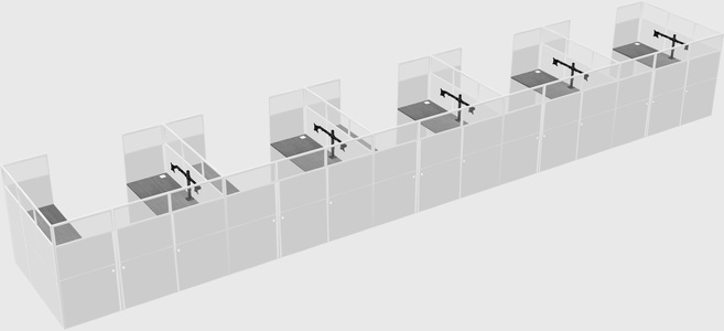 U-shaped cubicle