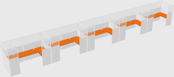 U-shaped cubicle