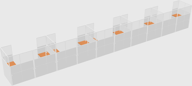 U-shaped cubicle