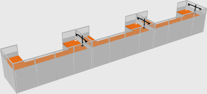 U-shaped cubicle