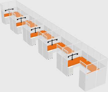 U-shaped cubicle