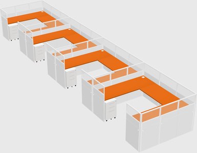 U-shaped cubicle