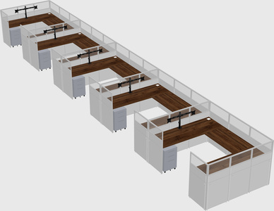 U-shaped cubicle