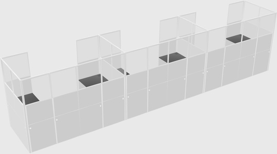U-shaped cubicle