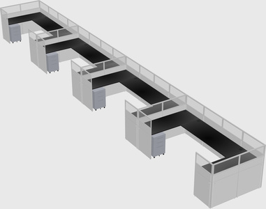 U-shaped cubicle