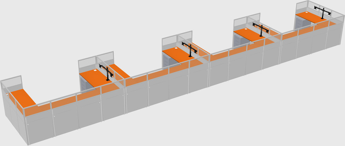 U-shaped cubicle