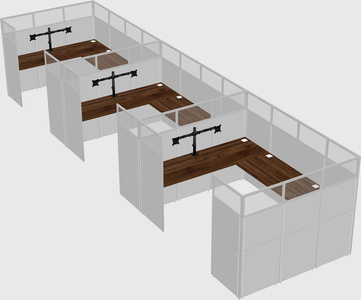 U-shaped cubicle