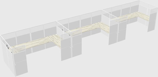 U-shaped cubicle