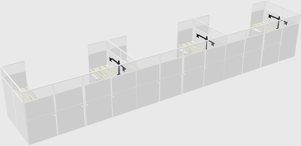 U-shaped cubicle