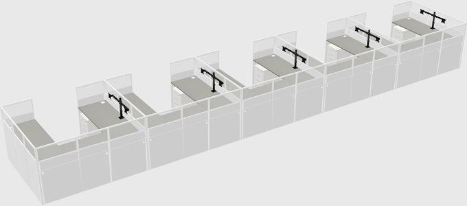 U-shaped cubicle