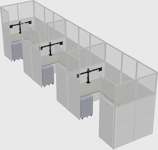 U-shaped cubicle