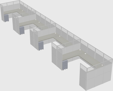 U-shaped cubicle