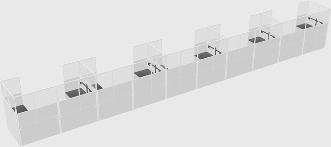 U-shaped cubicle