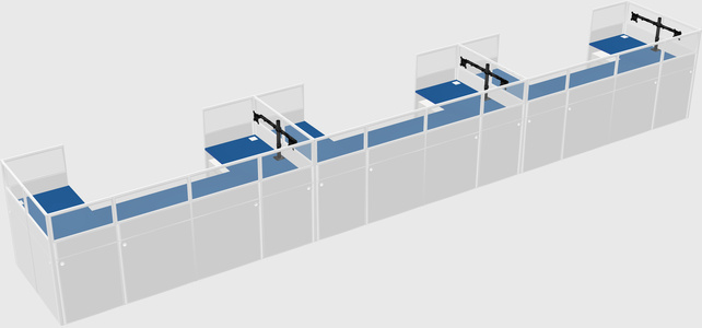 U-shaped cubicle