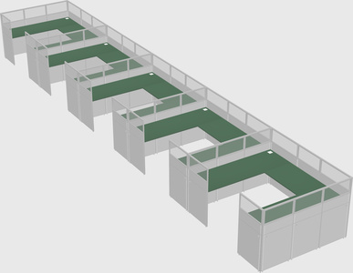U-shaped cubicle