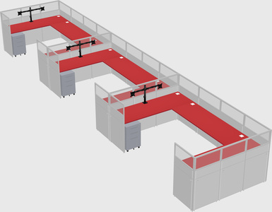 U-shaped cubicle