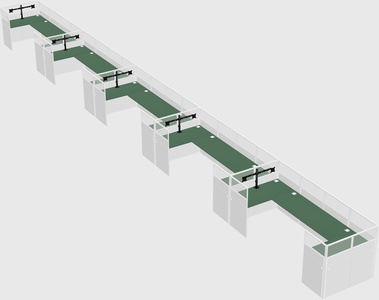 U-shaped cubicle