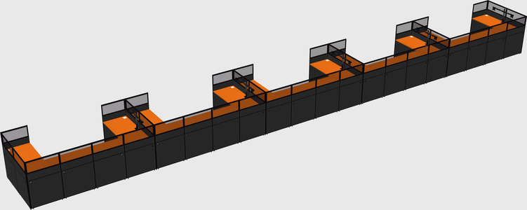 U-shaped cubicle