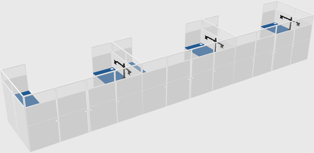 U-shaped cubicle