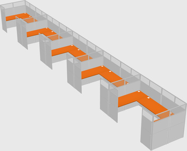 U-shaped cubicle