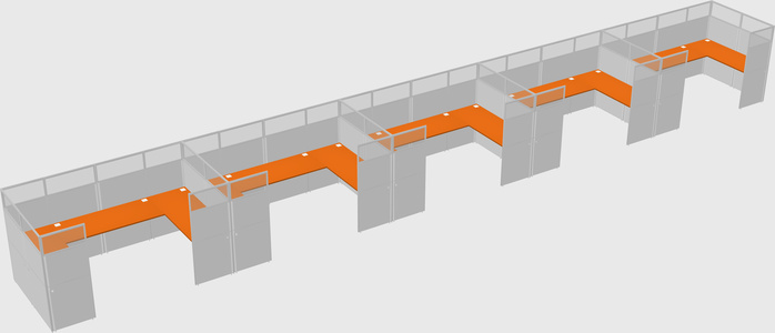 U-shaped cubicle