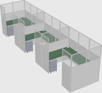 U-shaped cubicle