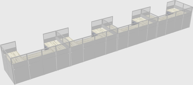 Cabine en u