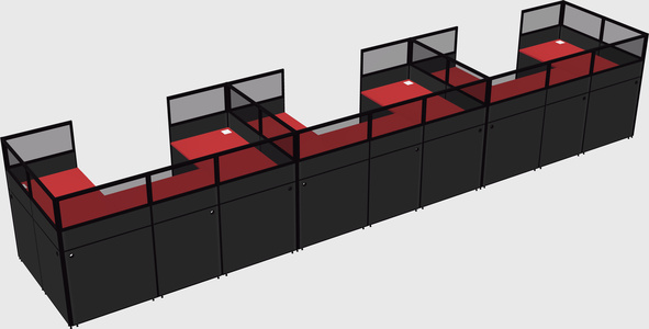 U-shaped cubicle
