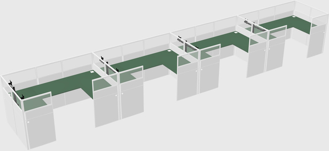 U-shaped cubicle