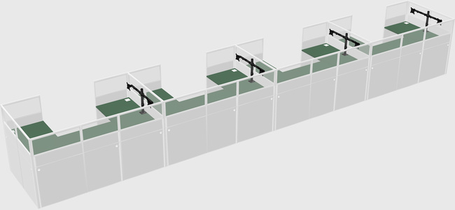 U-shaped cubicle