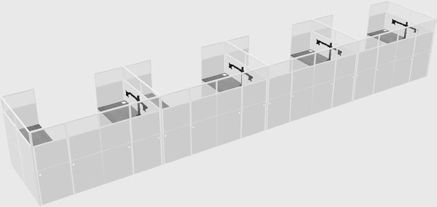 U-shaped cubicle