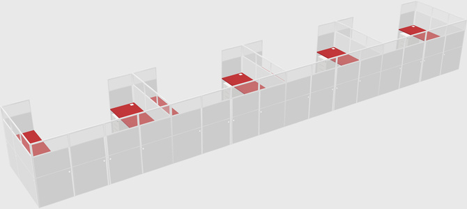 U-shaped cubicle