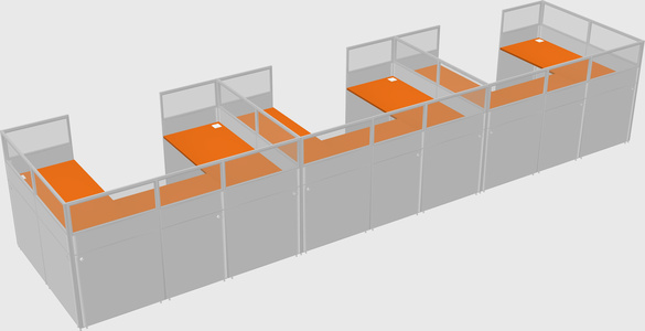 U-shaped cubicle