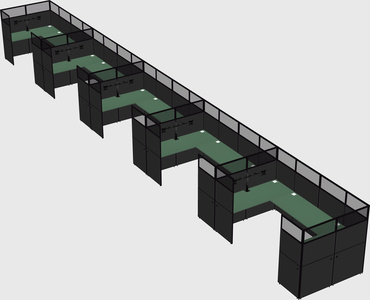 U-shaped cubicle