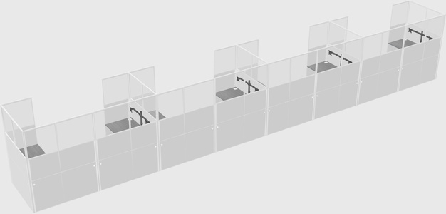 U-shaped cubicle