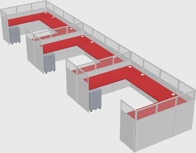 U-shaped cubicle