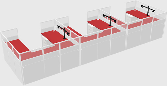 U-shaped cubicle