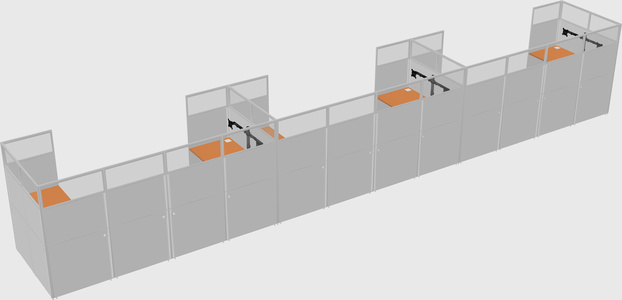 U-shaped cubicle