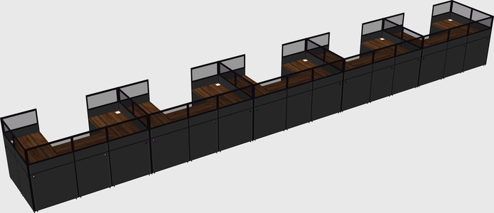 U-shaped cubicle