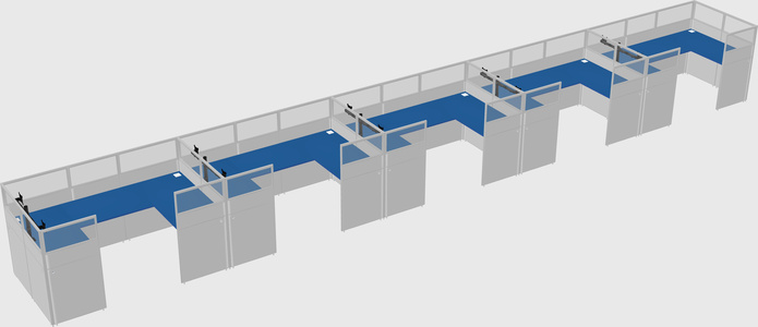 U-shaped cubicle