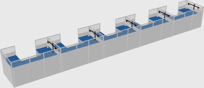 U-shaped cubicle